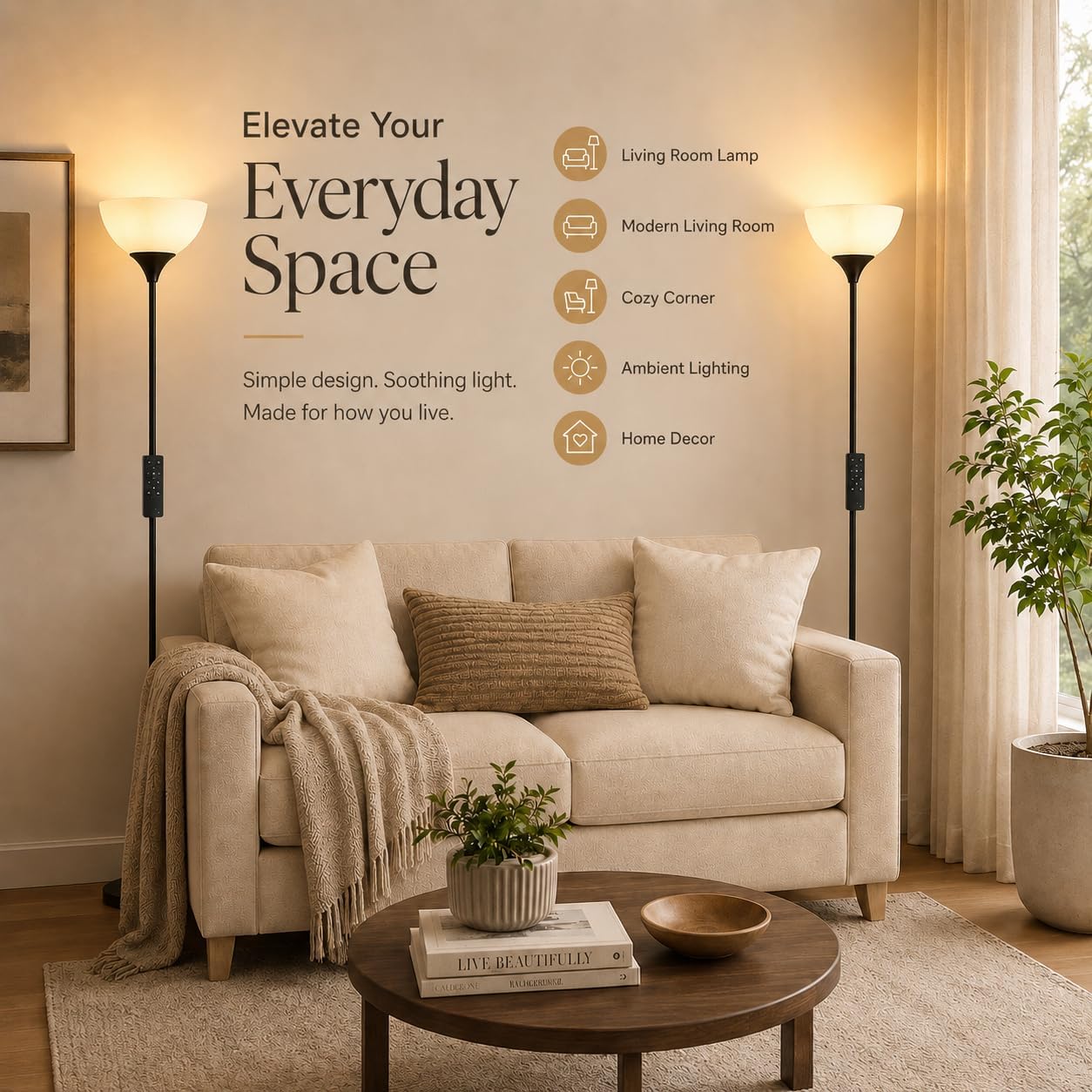 PESRAE Floor Lamp, Remote Control, Stepless Brightness & Color Temperature - Image 7