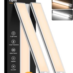 Gritin 10.2inch Under Cabinet Lighting Rechargeable 2 Pack
