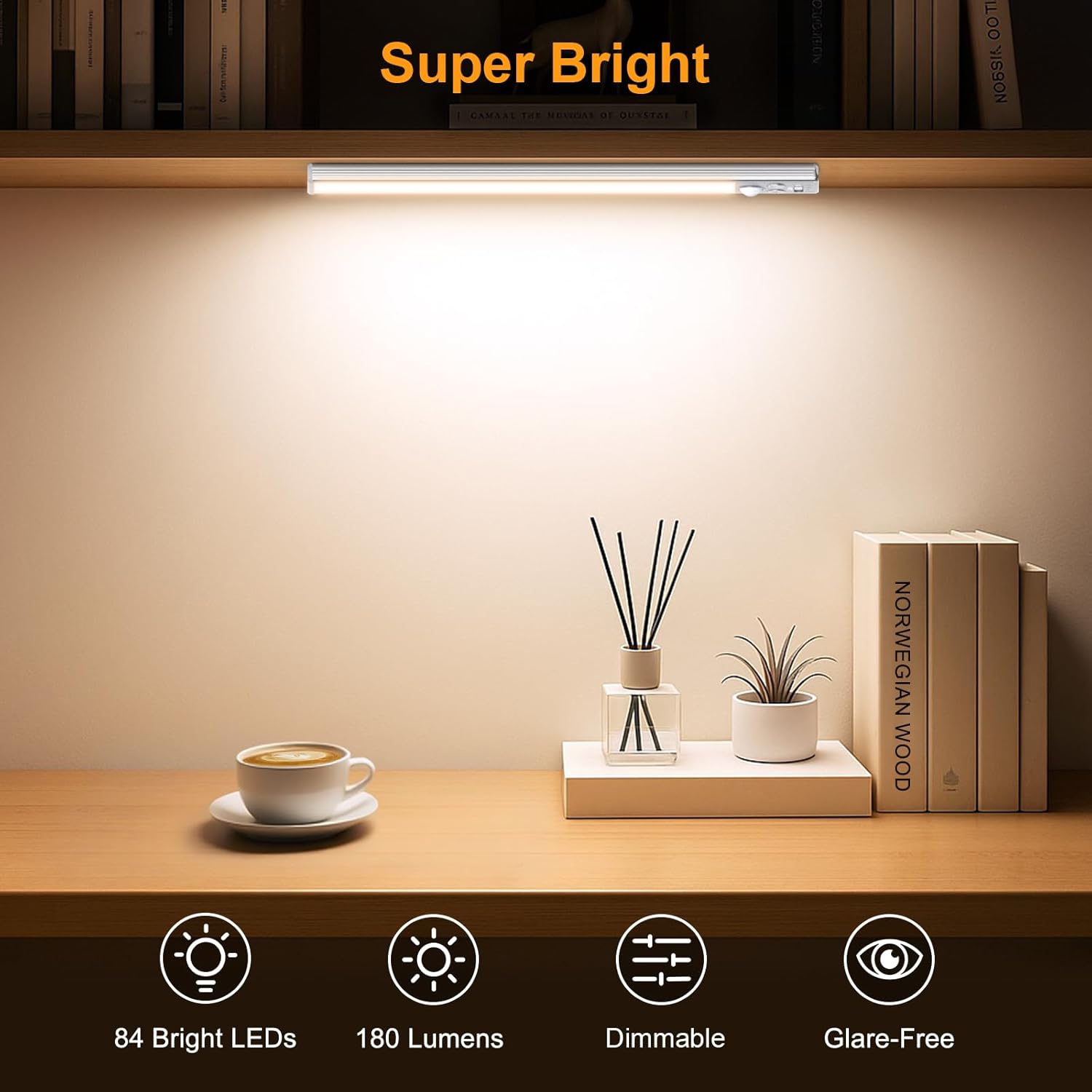 Gritin 10.2inch Under Cabinet Lighting Rechargeable 2 Pack - Image 3